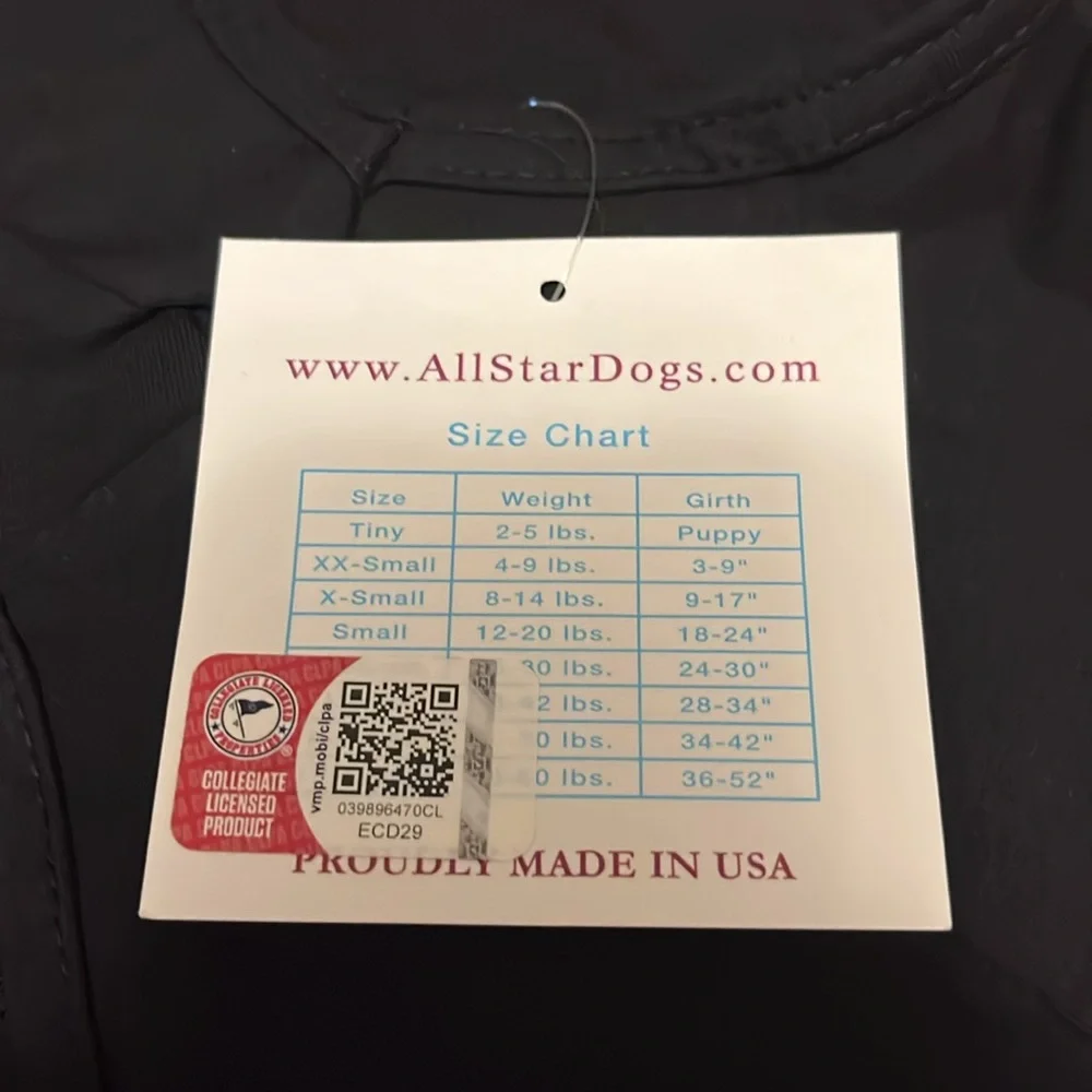 Appalachian State Mountaineers Logo on Black Dog Shirt Size Large NWT